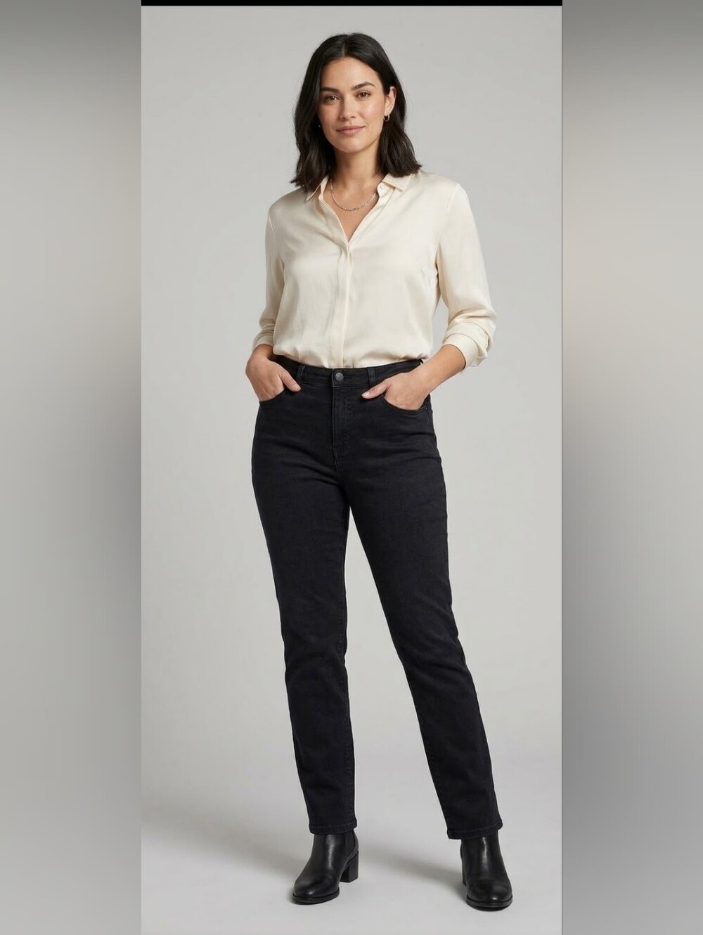 FDJ French Dressing Jeans Black Straight Leg Denim Pants – Size 8P